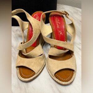 Veto Cuoio leather suede taupe wedges size 38 size 5